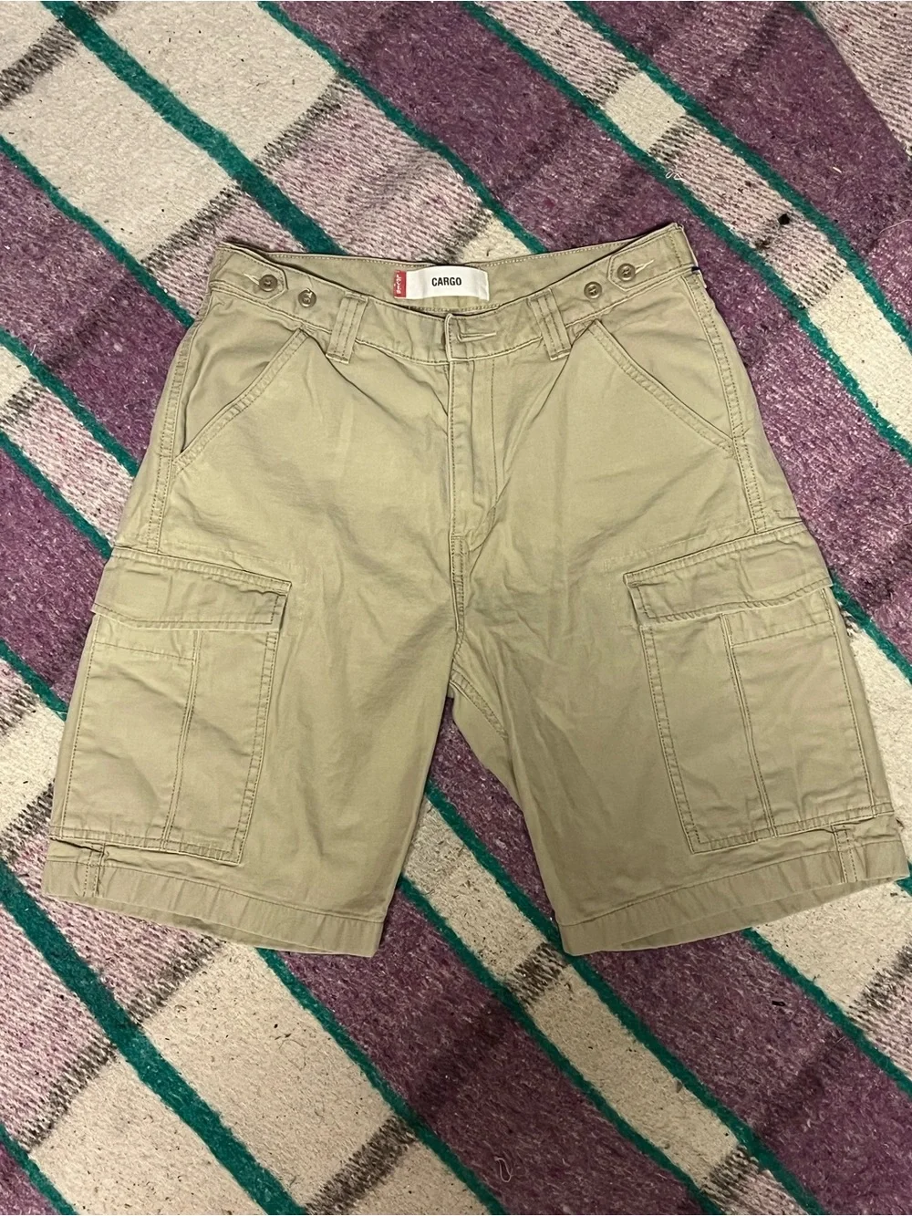 Levi’s Cargo Shorts W30 Khaki Utility Military Y2K Baggy Men’s Streetwear